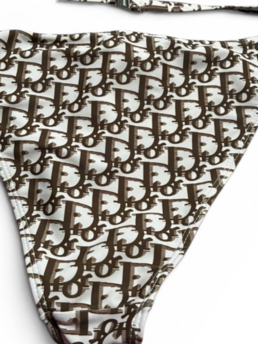 Dior Brown and Cream Monogram Triangle Bikini - Picture 5 of 11